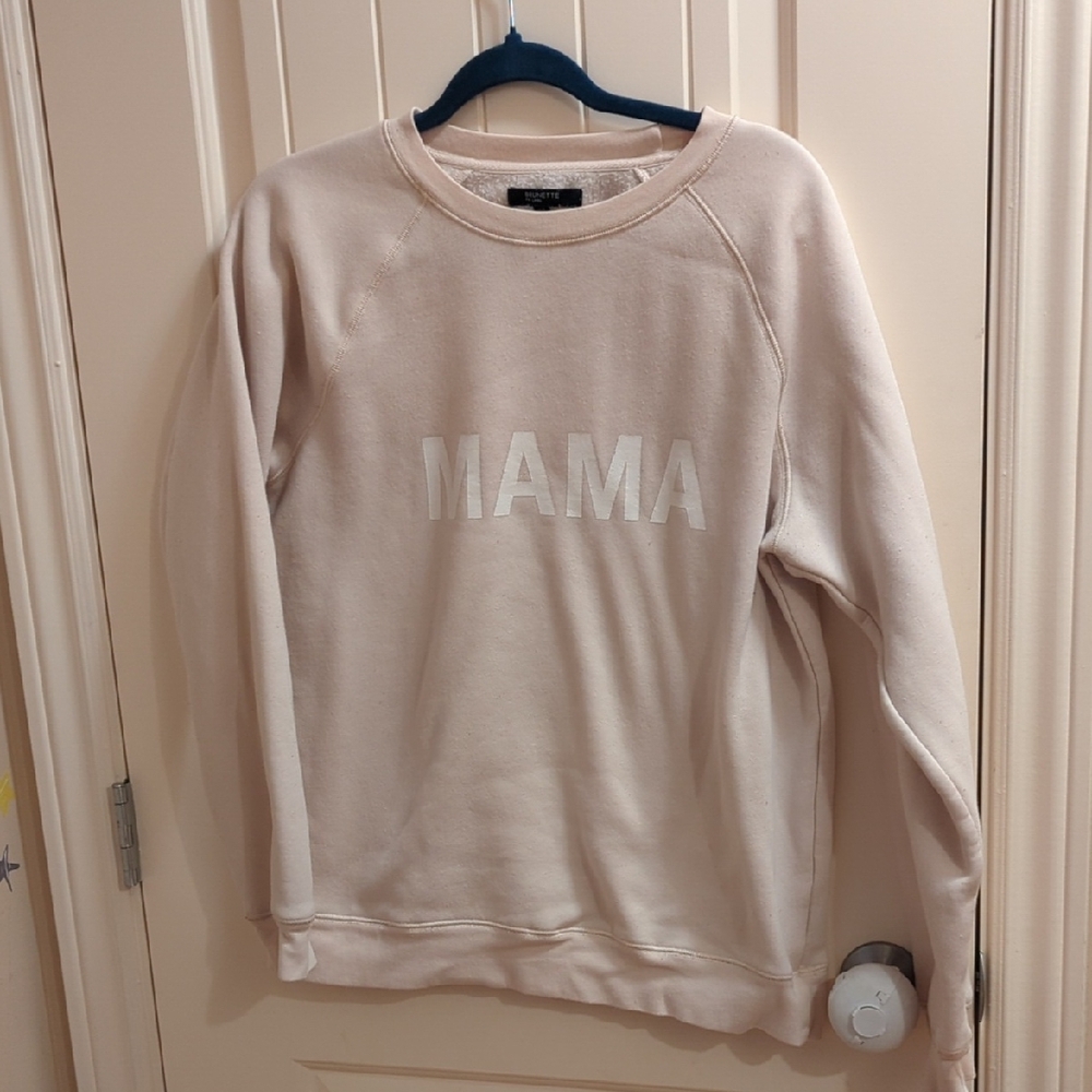 Brunette The Label 🇨🇦 Light Pink 'MAMA' Women's Sweater Sz. L